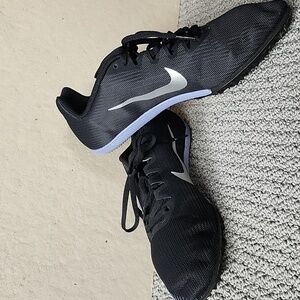 Nike Zoom Rival M9 Men's Black/Silver Running Track Shoes with Cleats Size 9.